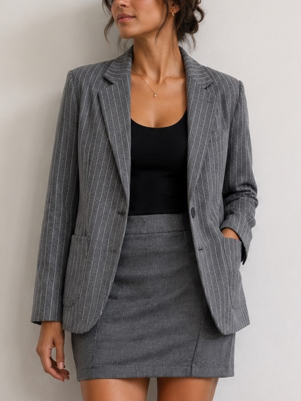 Universal Thread Charcoal Pinstripe Blazer